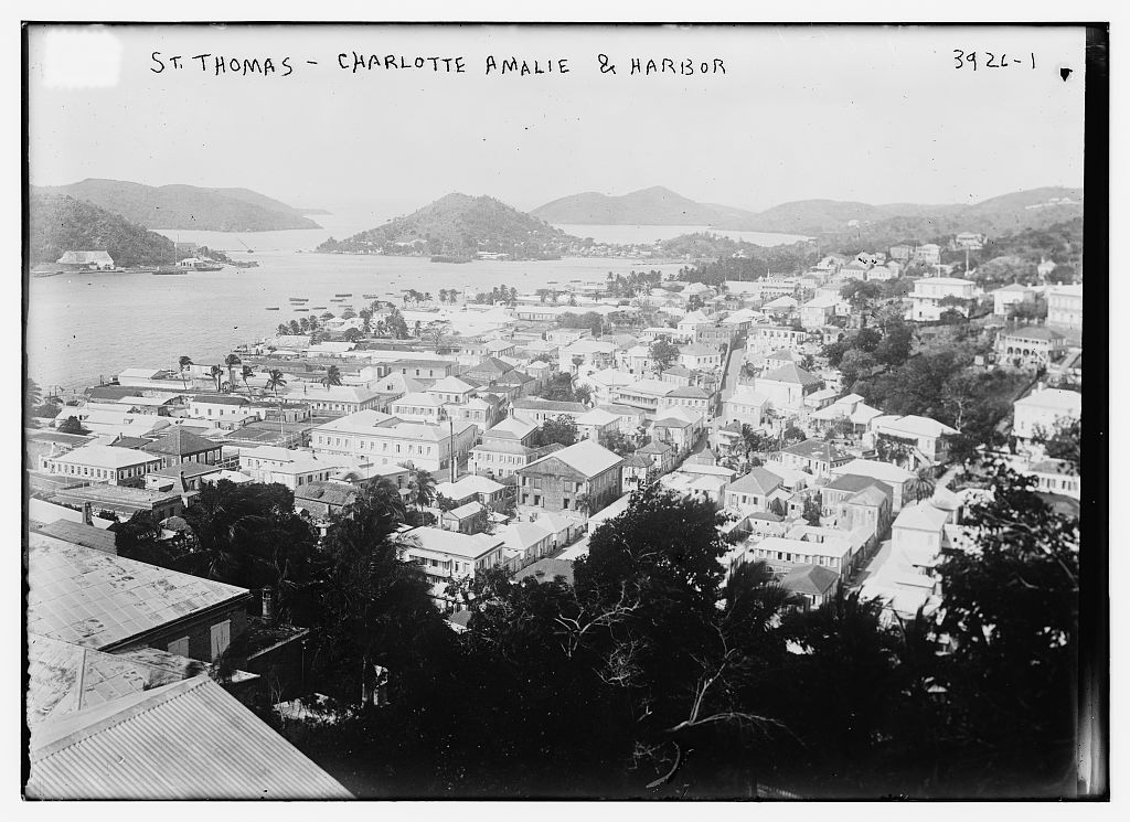 Black and white photograph of a harbor