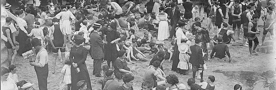 Image of people on the beach at Coney Island