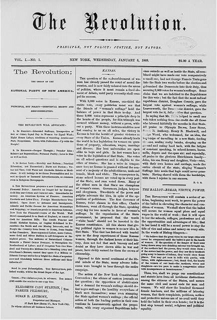 First page of the first issue of The Revolution