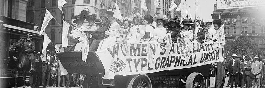 Women's Auxiliary Typographical Union float at Labor Day Parade, New York, 1909