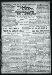 Front page of The Menace