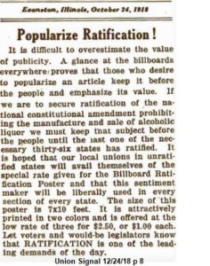 Article in the Union Signal; the title reads "Popularize Ratification!"