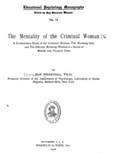 Title page from "The Mentality of the Criminal Woman"